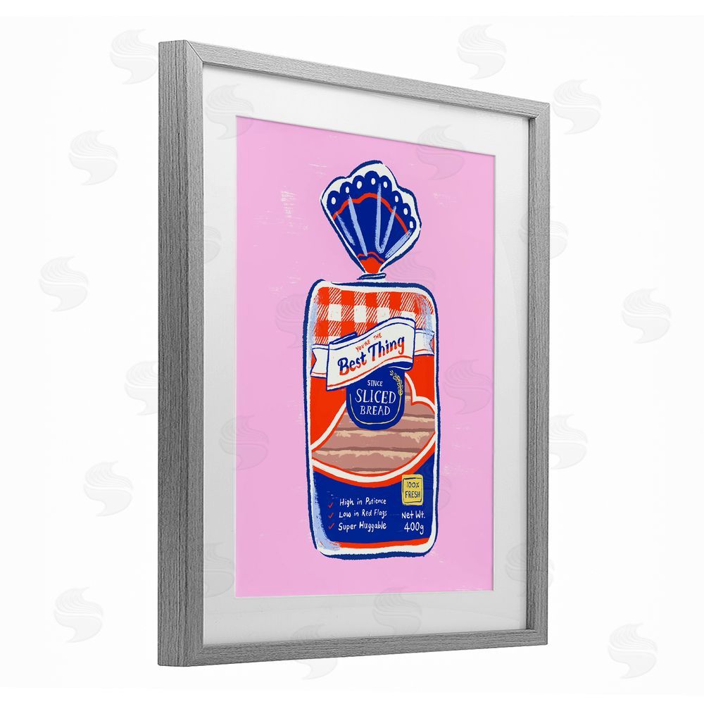 Ethel Fong Best Thing Since Sliced Bread Gray Framed Print Under Glass Wall Art