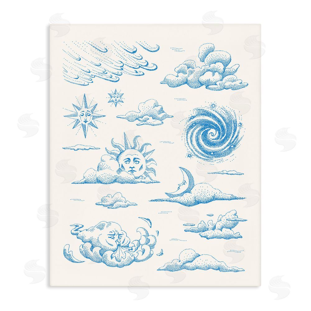 Ethel Fong Celestial Sprites Moon & Sun Stretched Canvas Wall Art Print