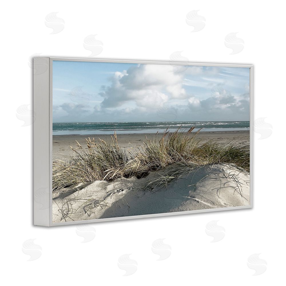 Noah Bay Beachy Sand Dune Heaven White Framed Giclee Wall Art Print