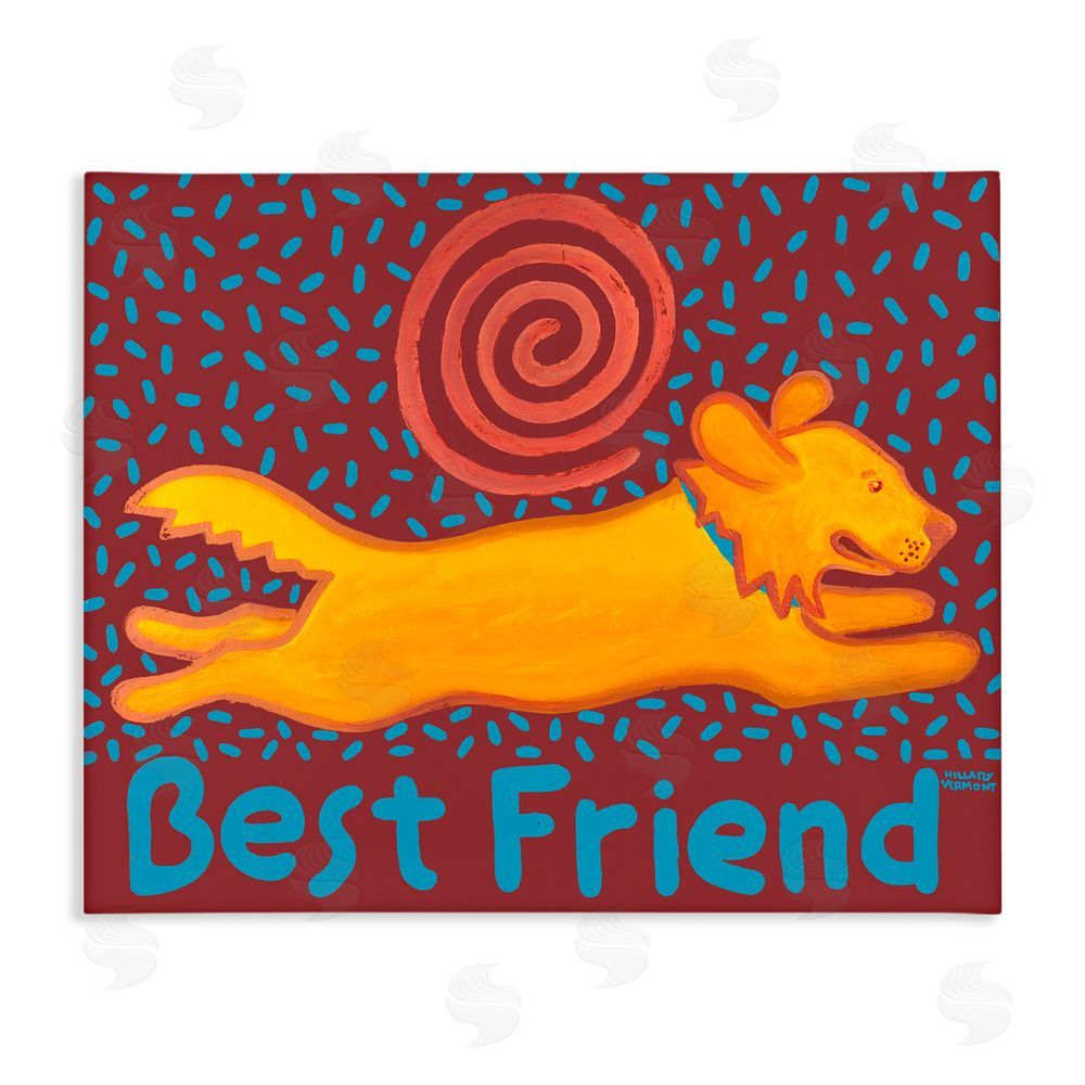 Hillary Vermont Best Friend Dashing Retriever Stretched Canvas Wall Art Print