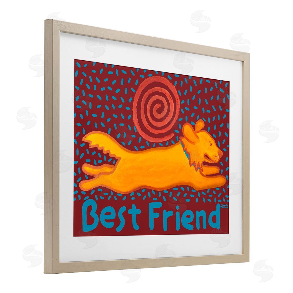 Hillary Vermont Best Friend Dashing Retriever Brown Framed Print Under Glass Wall Art