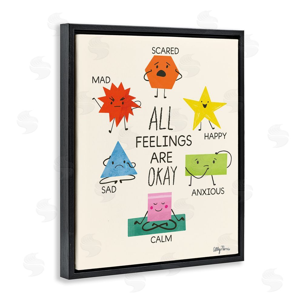 Allyson Norris All Feelings Are Okay Black Floating Frame Canvas Wall Art Print