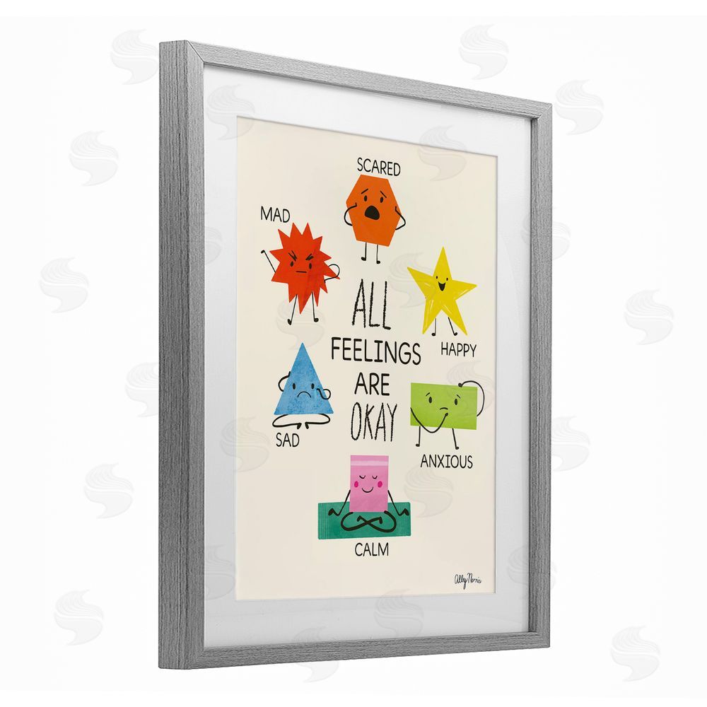 Allyson Norris All Feelings Are Okay Gray Framed Print Under Glass Wall Art