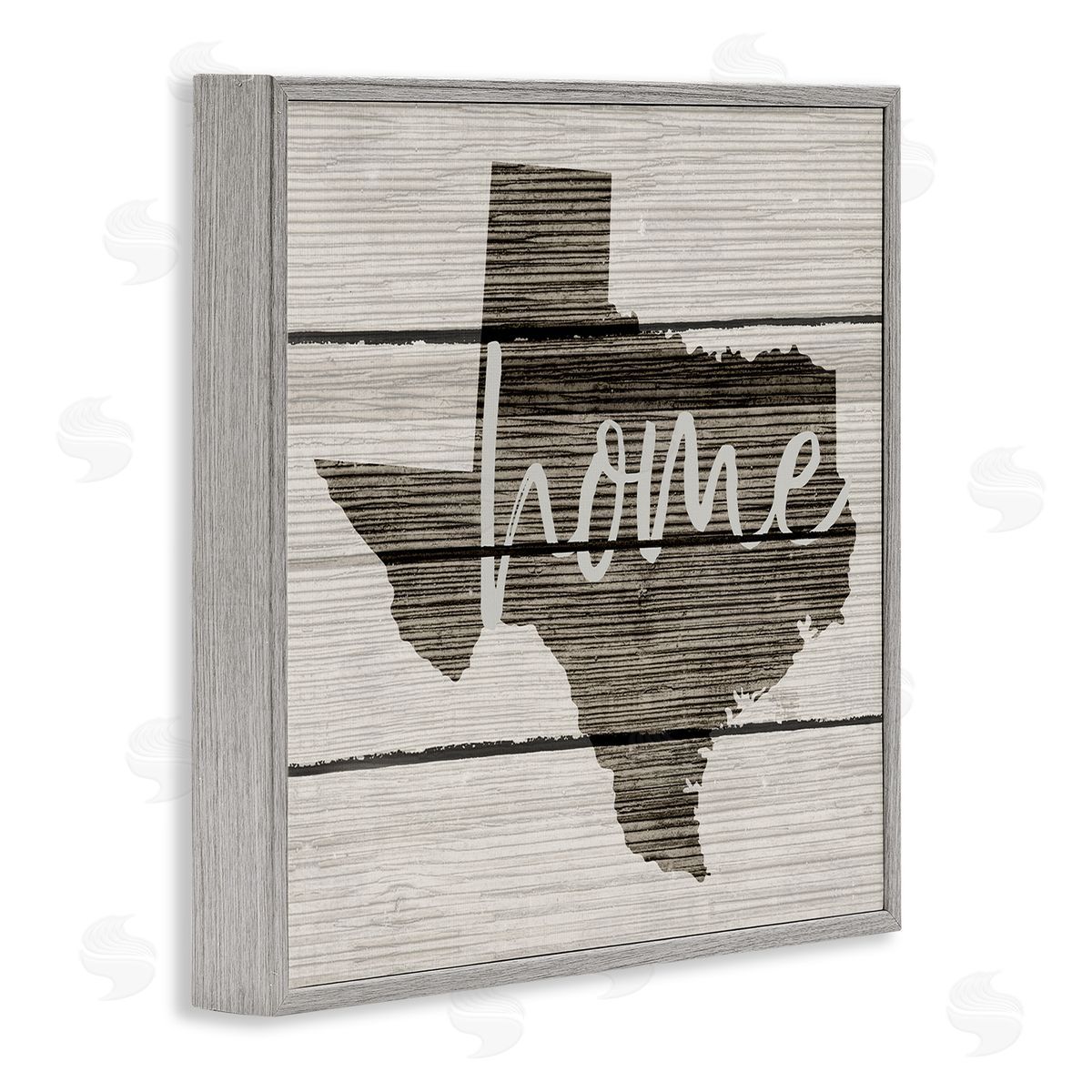 Texas Rustic Typography Map Grey Frame Print Wall Art, Home Decor by Stupell Studio