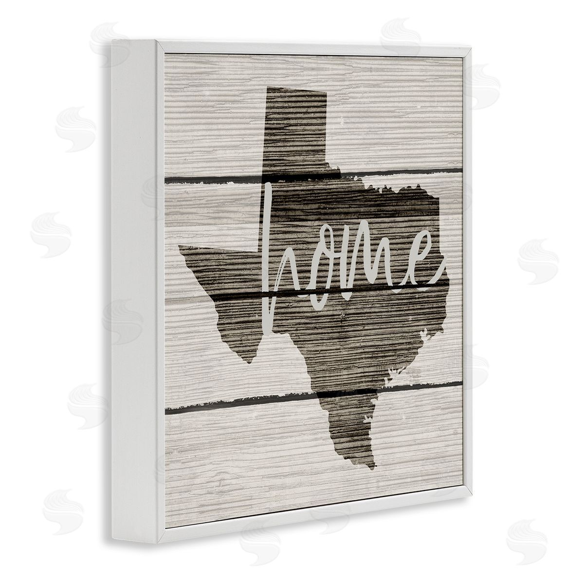 Texas Rustic Typography Map White Frame Print Wall Art, Home Decor by Stupell Studio