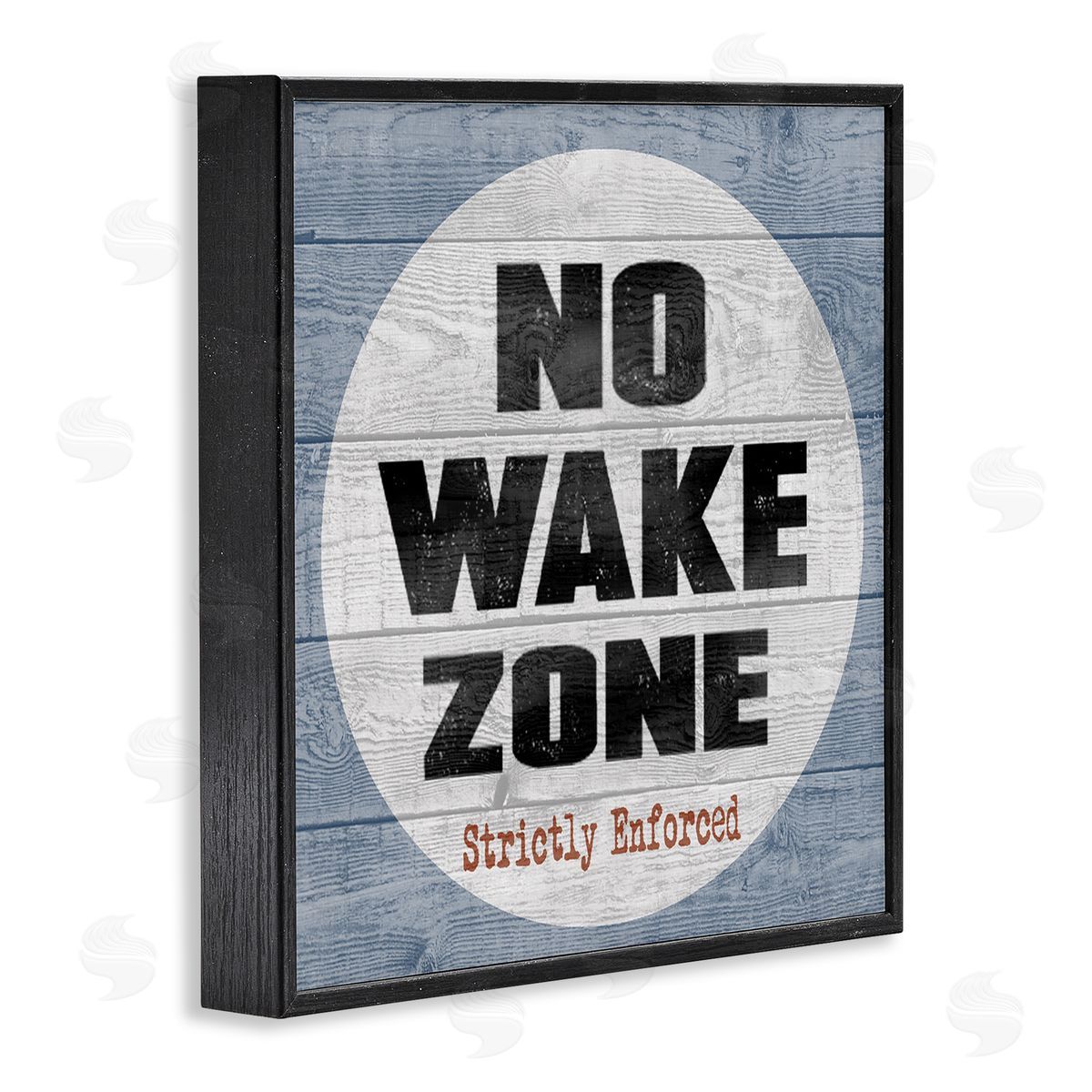 No Wake Zone Beach Planks Black Frame Print Wall Art, Home Decor by Regina Nouvel