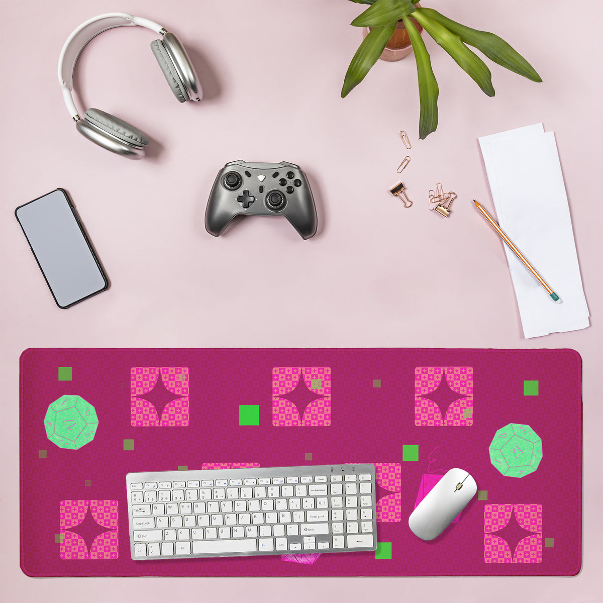 Eclectic Modern Pixel Dice with Geometrics