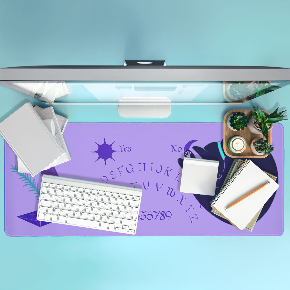 Eclectic Modern Ouija Board Cat & Crystals