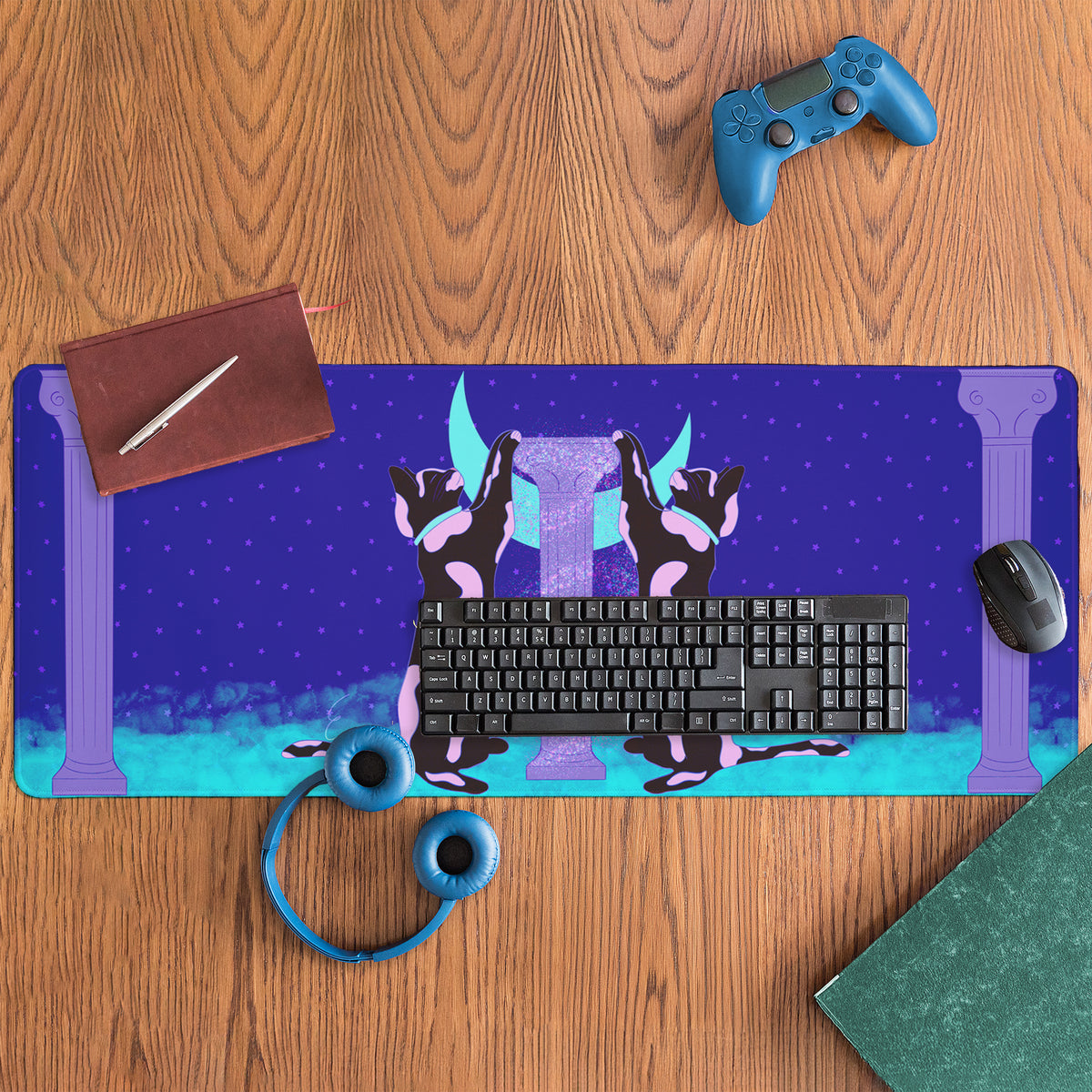 Eclectic Modern Gemini Cats with Columns