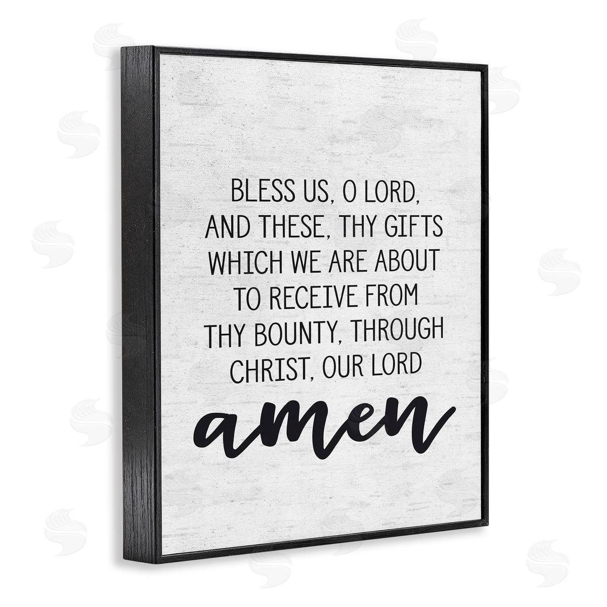 Before Meal Religious Prayer Black Frame Print Wall Art, Home Decor by Lettered and Lined