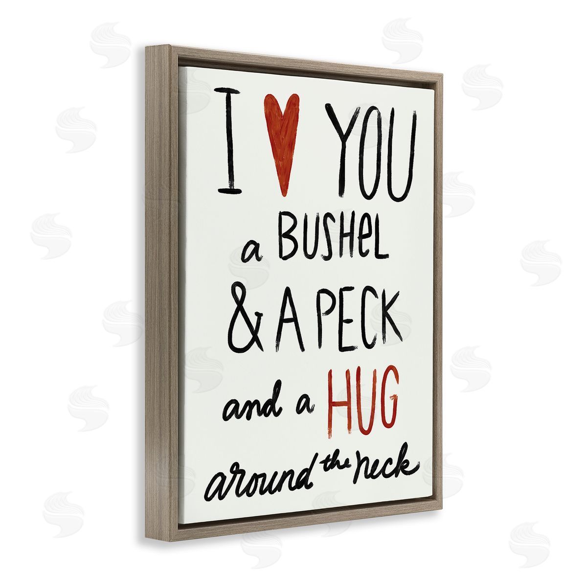 Bushel & Peck Romantic Phrase Brown Floating Frame Canvas Wall Art, Home Decor by Katie Doucette
