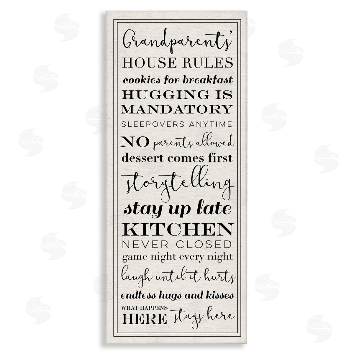 Grandparents House Rules Canvas Wall Art, Home Decor by Stupell Studio