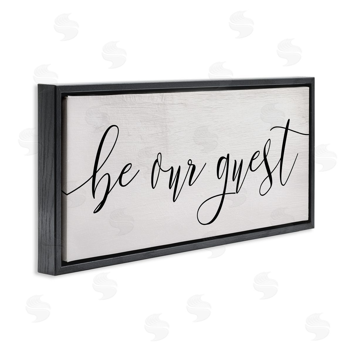 Be Our Guest Script Black Floating Frame Canvas Wall Art, Home Decor by Stupell Studio