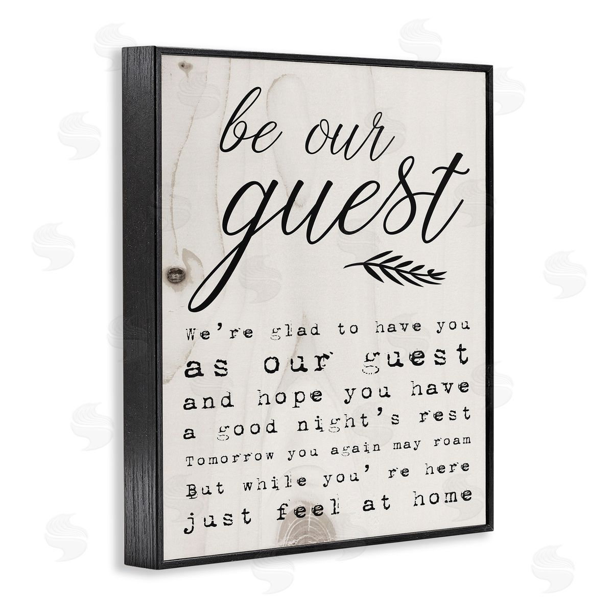 Be Our Guest Poem Cursive Black Frame Print Wall Art, Home Decor by Stupell Studio
