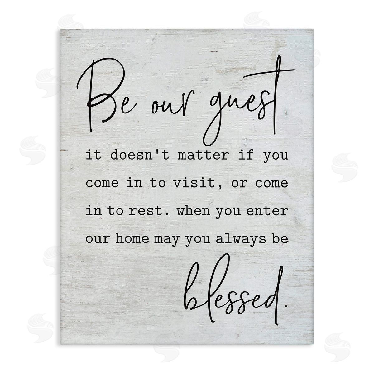 Be Our Guest Family Welcome Canvas Wall Art, Home Decor by Lettered and Lined