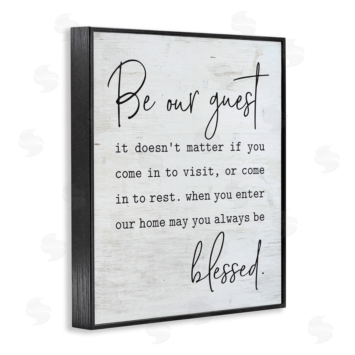 Be Our Guest Family Welcome Black Frame Print Wall Art, Home Decor by Lettered and Lined
