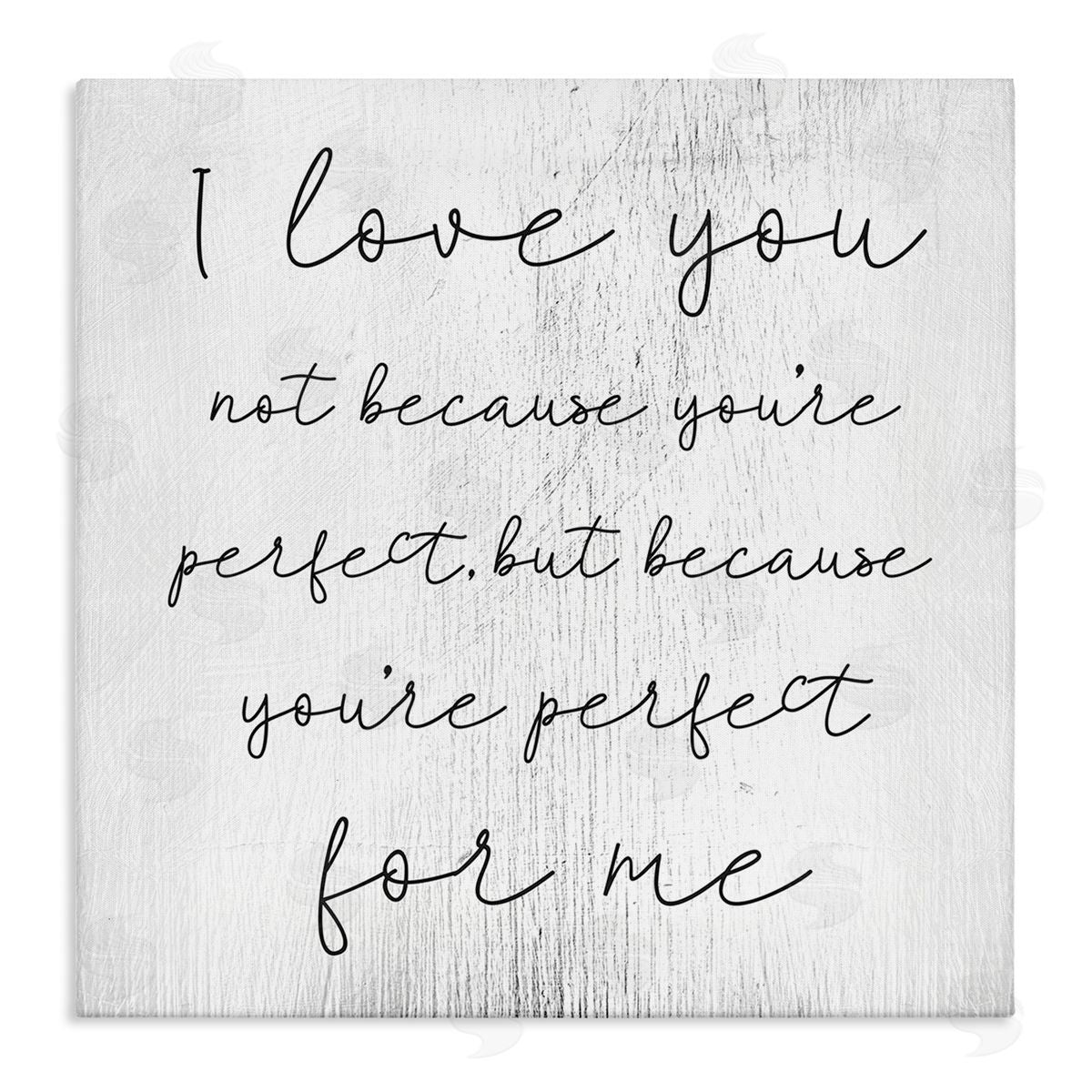 Love Not Perfect Inspirational Romance Canvas Wall Art, Home Decor by Stupell Studio