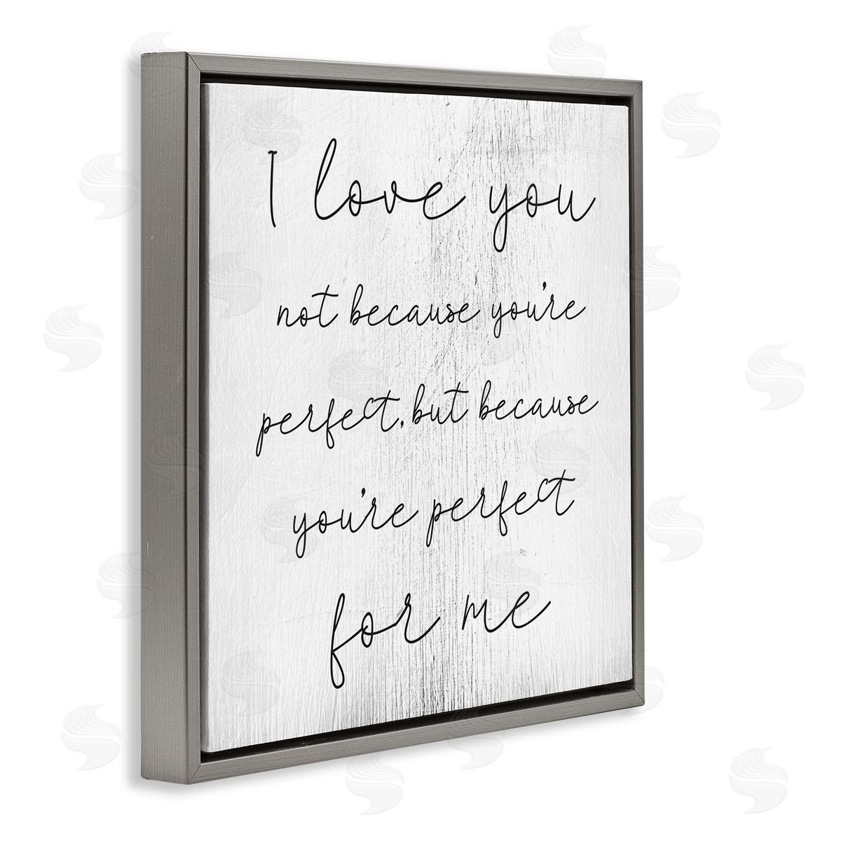 Love Not Perfect Inspirational Romance Grey Floating Frame Canvas Wall Art, Home Decor by Stupell Studio