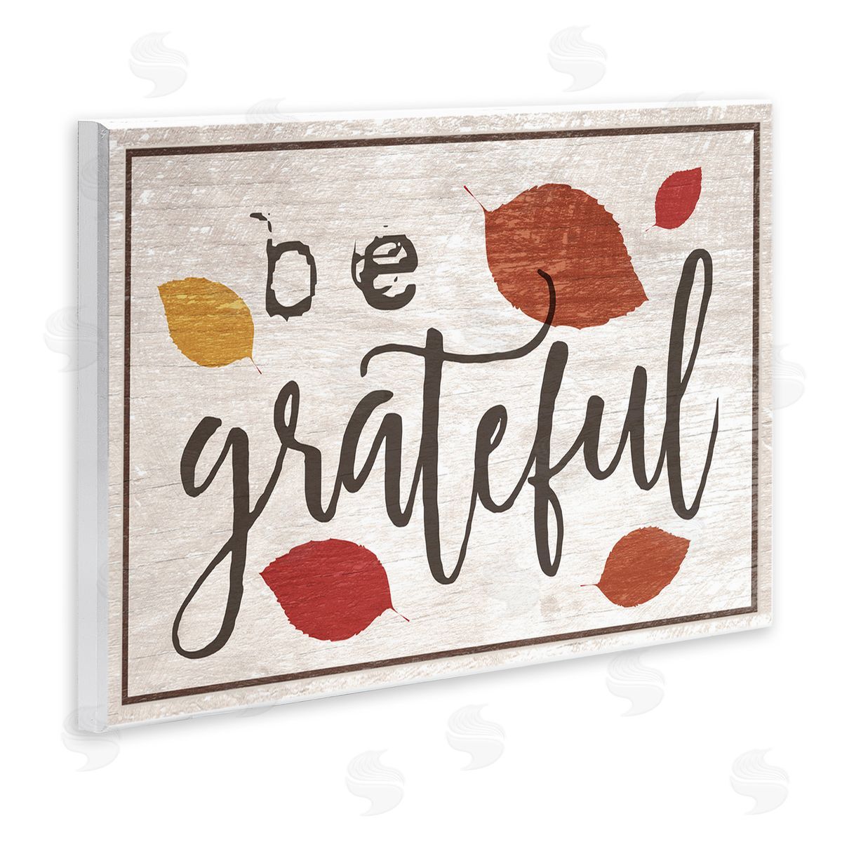 Be Grateful Fall Leaves Typography Wood Plaque Wall Art, Home Decor by Stupell Studio
