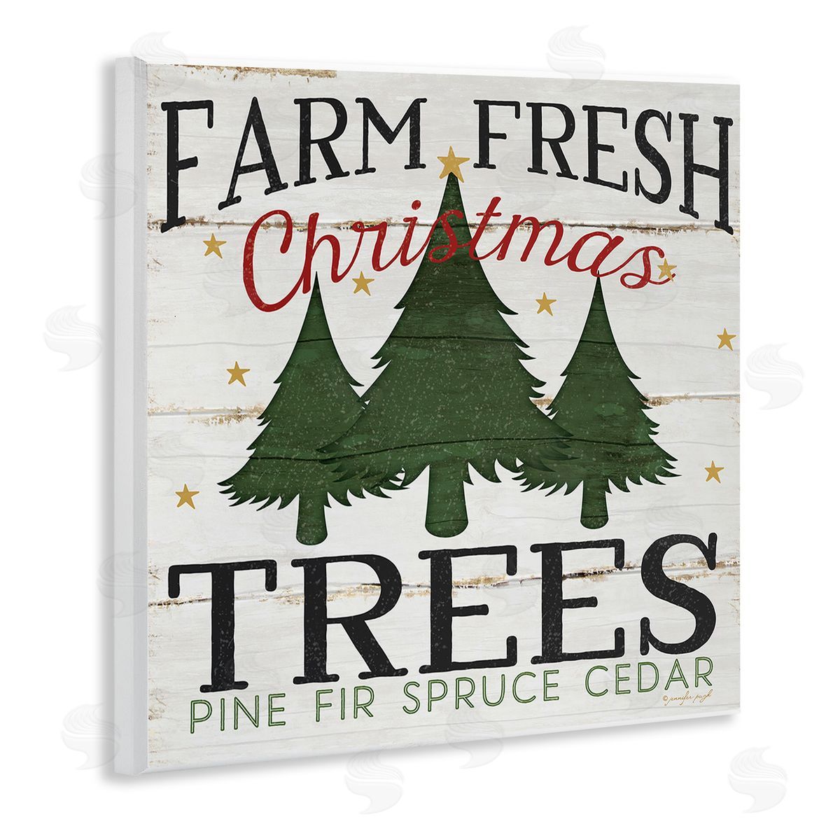 Farm Fresh Christmas Trees Wood Plaque Wall Art, Home Decor by Jennifer Pugh