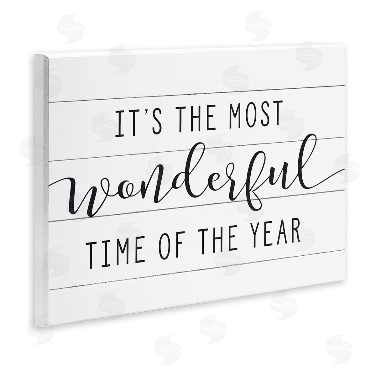 Most Wonderful Time Rustic Chic Wood Plaque Wall Art, Home Decor by Lettered and Lined