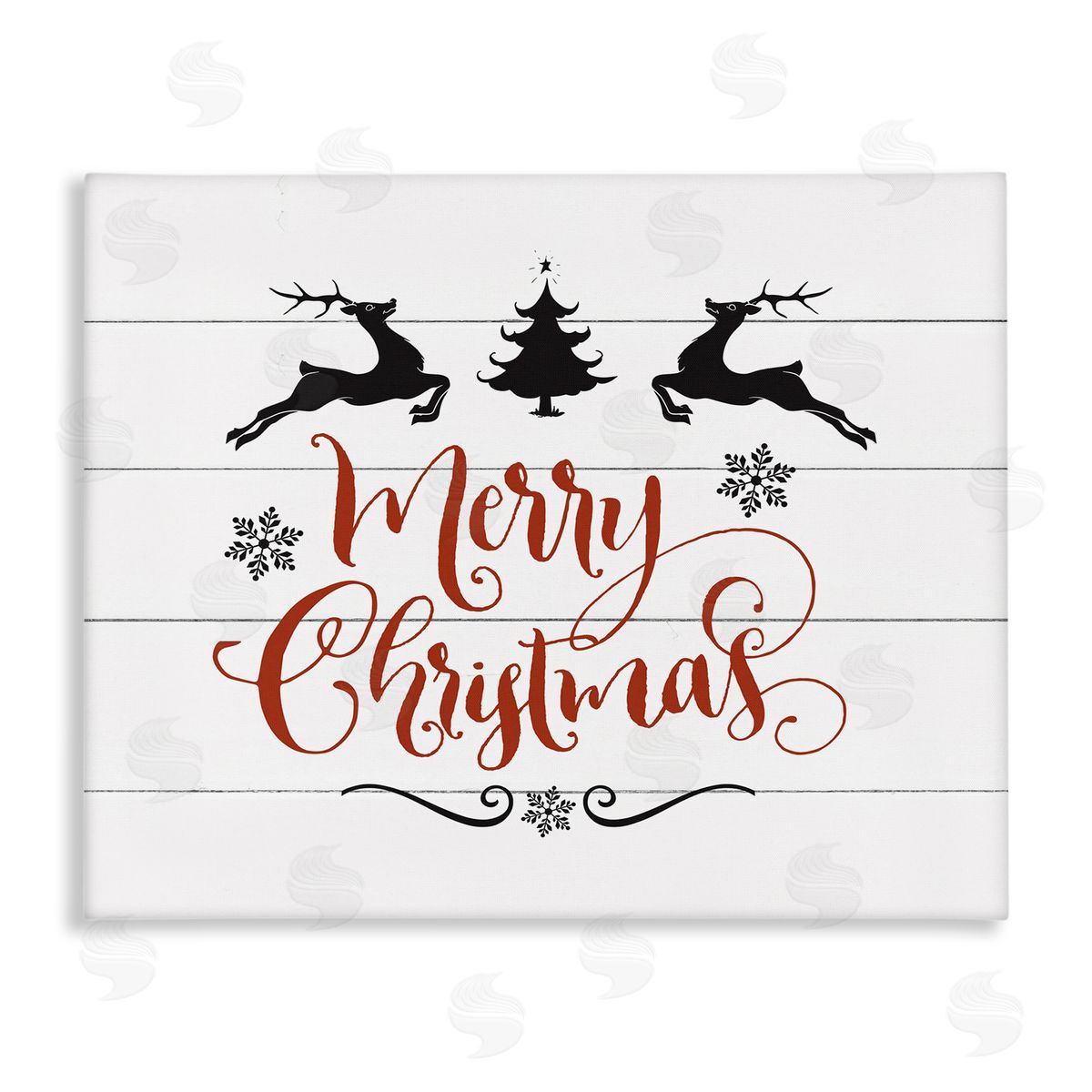 Merry Christmas with Reindeer Canvas Wall Art, Home Decor by Lettered and Lined