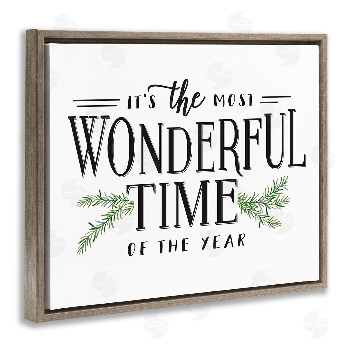 Classic Vintage Christmas Phrase Brown Floating Frame Canvas Wall Art, Home Decor by Lettered and Lined