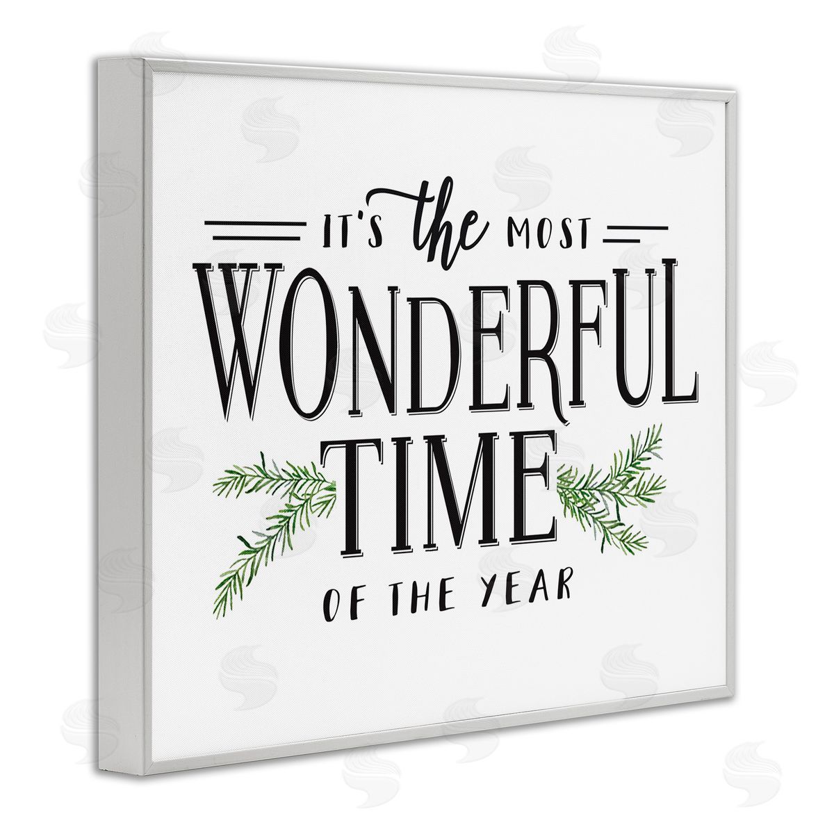 Classic Vintage Christmas Phrase White Frame Print Wall Art, Home Decor by Lettered and Lined