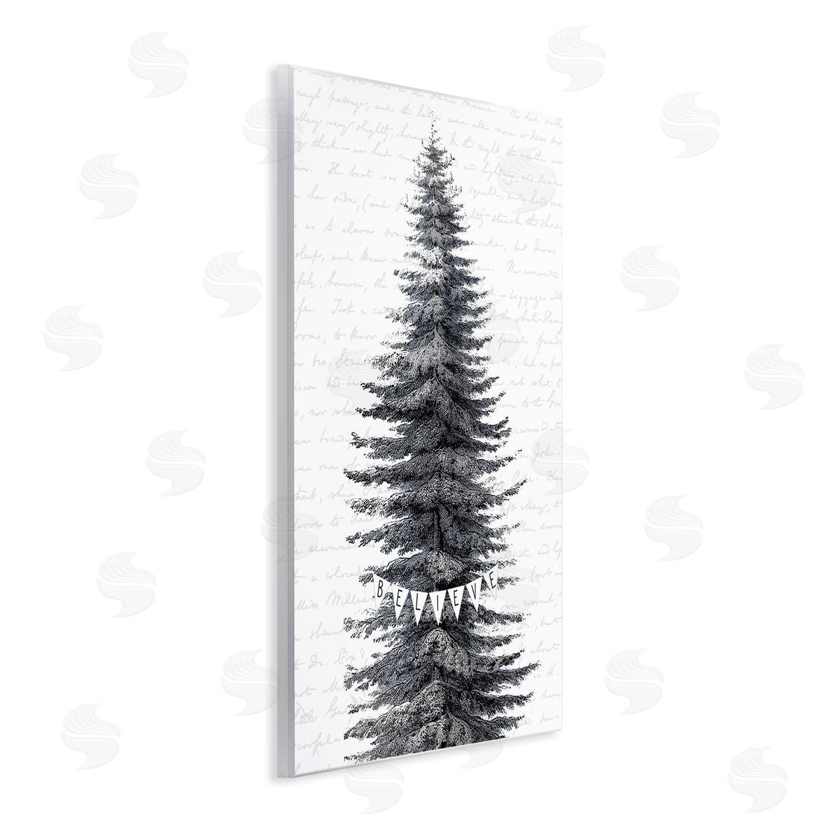 Snow Dusted Christmas Tree Wood Plaque Wall Art, Home Decor by Lettered and Lined