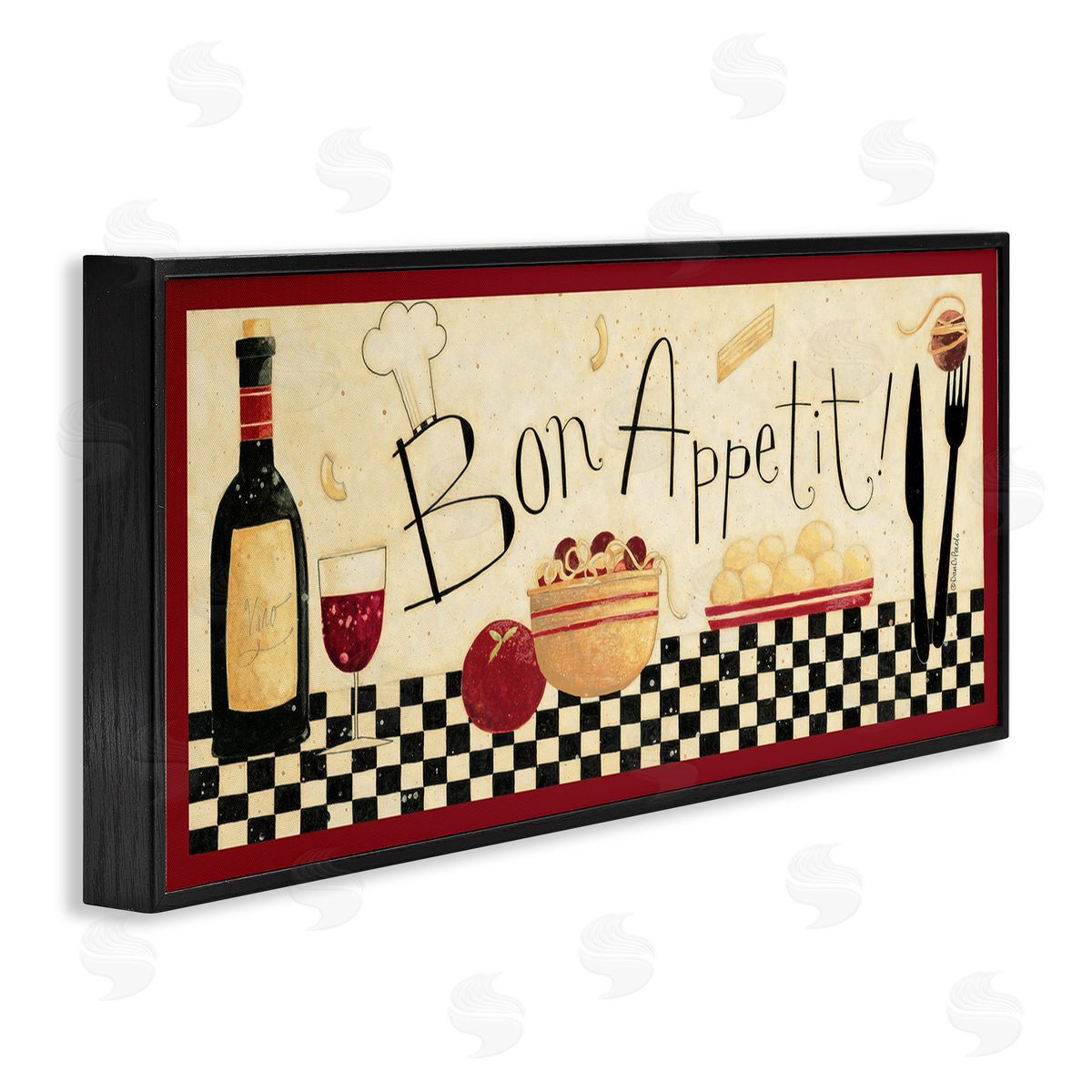Bon Appetit Traditional Kitchen Black Frame Print Wall Art, Home Decor by Dan Dipaolo