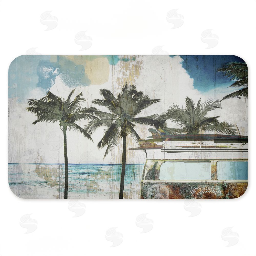 stupell industries Sasha | Retro Van Summer Beach View Anti-Fatigue Mat
