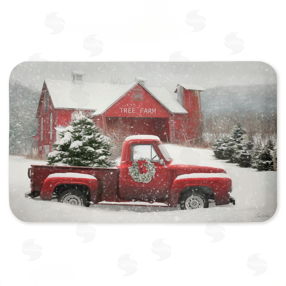 stupell industries Lori Deiter | Christmas Tree Farm & Truck Anti-Fatigue Mat
