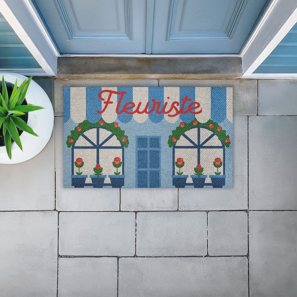 Stupell Studio Florist Shop Storefront Outdoor Faux Sisal Door Mat