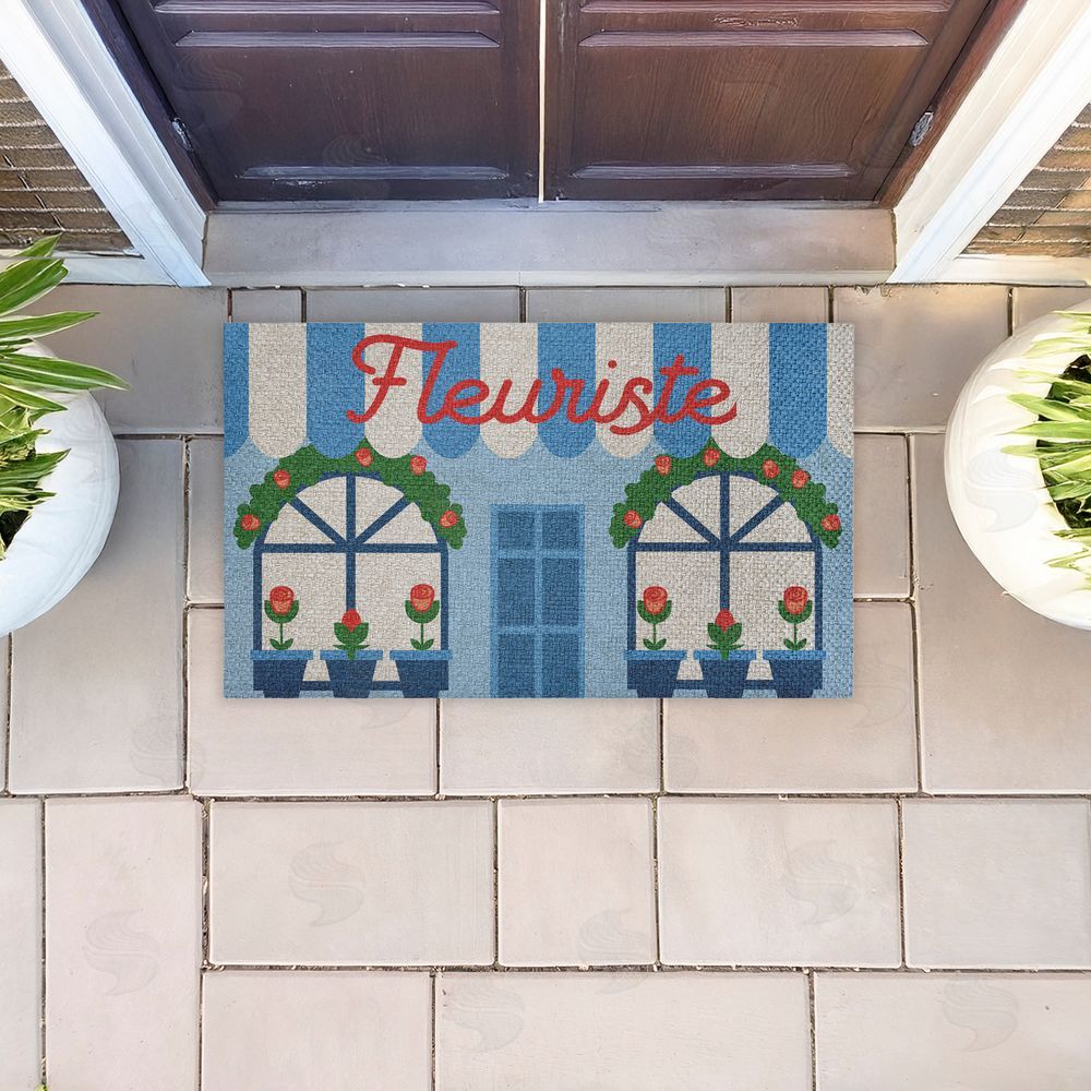 Stupell Studio Florist Shop Storefront Outdoor Faux Sisal Door Mat