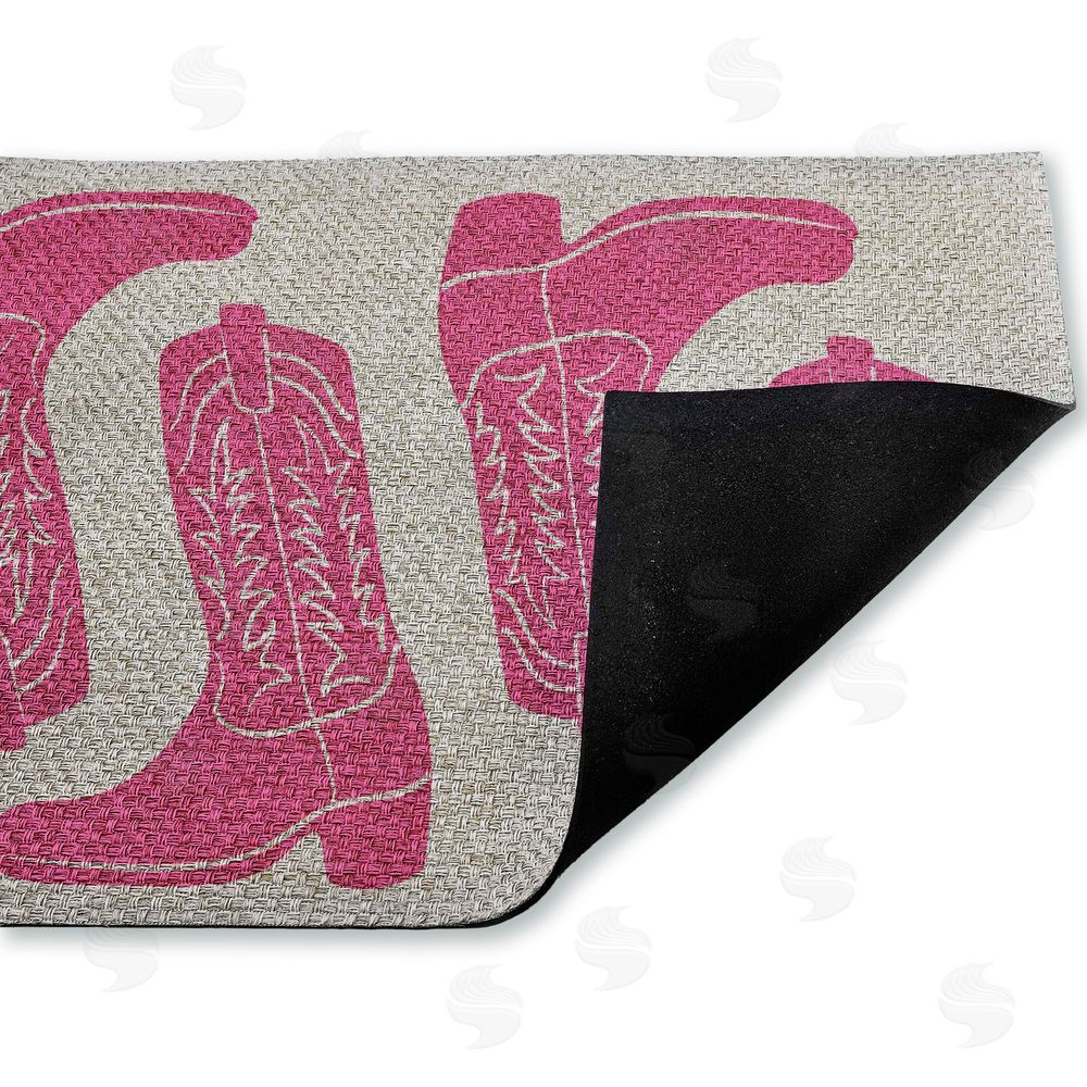 Stupell Studio Pink Cowgirl Boots Outdoor Faux Sisal Door Mat