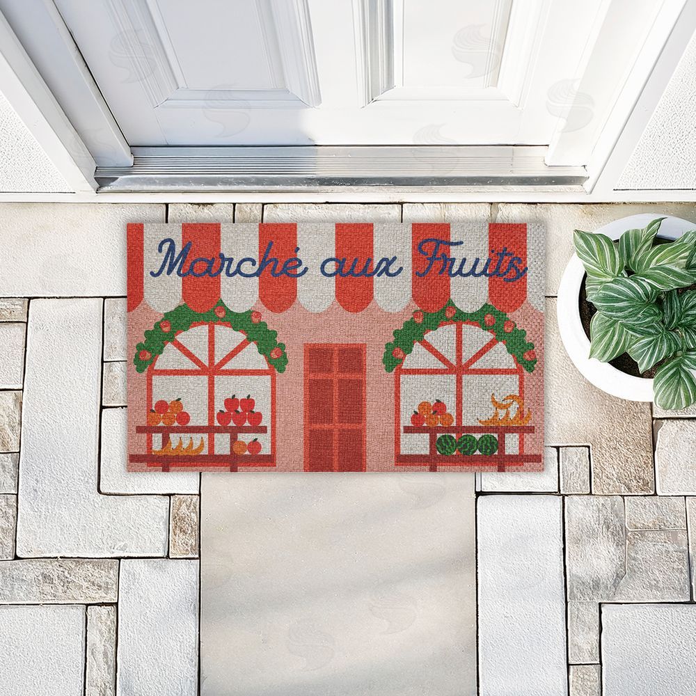 Stupell Studio Fruit Stand Awning Storefront Outdoor Faux Sisal Door Mat
