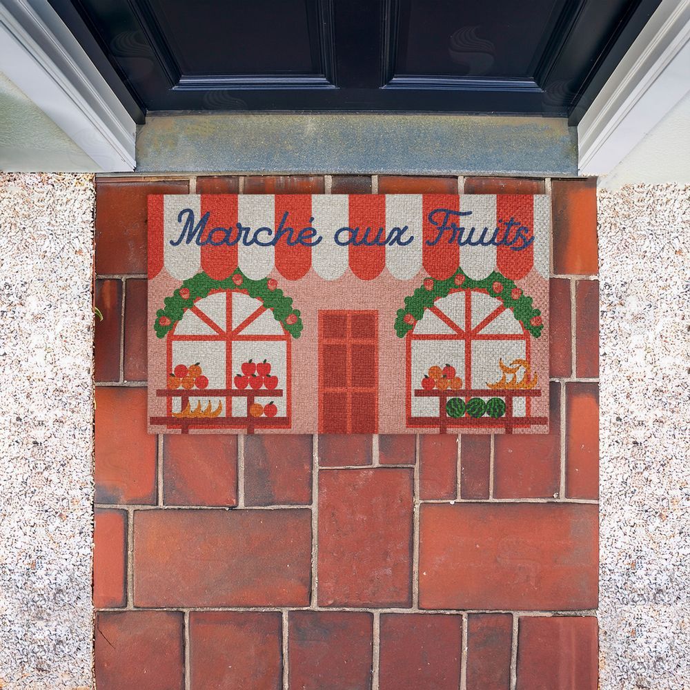 Stupell Studio Fruit Stand Awning Storefront Outdoor Faux Sisal Door Mat