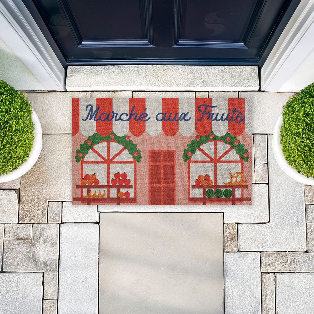 Stupell Studio Fruit Stand Awning Storefront Outdoor Faux Sisal Door Mat