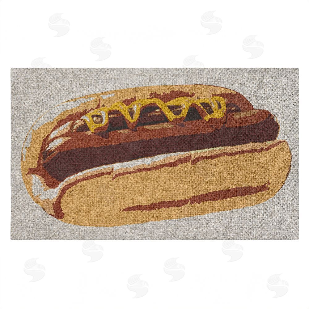 Stupell Studio Kitchen Pop Style Hotdog Outdoor Faux Sisal Door Mat