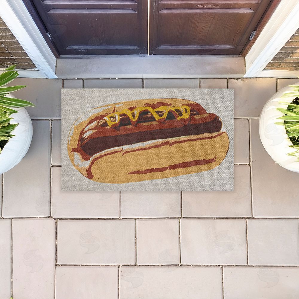 Stupell Studio Kitchen Pop Style Hotdog Outdoor Faux Sisal Door Mat