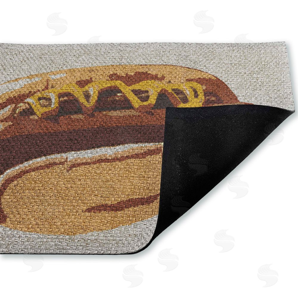 Stupell Studio Kitchen Pop Style Hotdog Outdoor Faux Sisal Door Mat