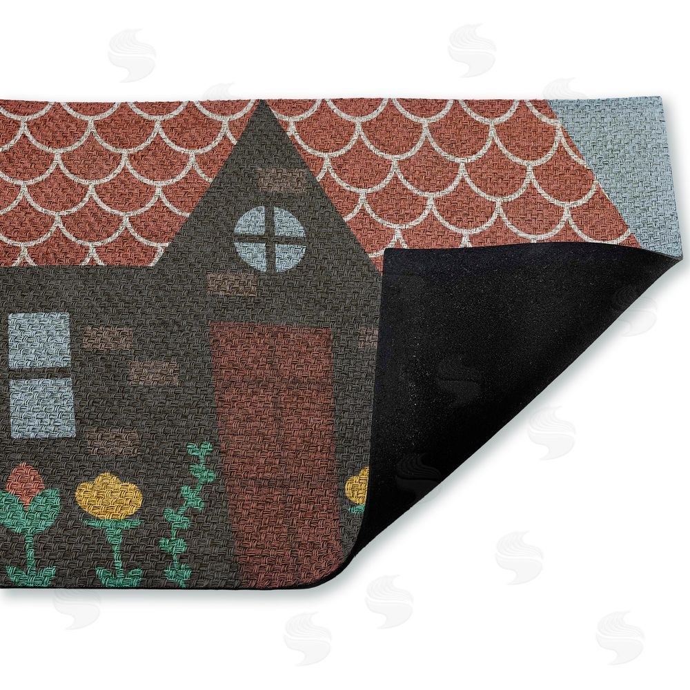 Stupell Studio Quaint Brick Cottage Outdoor Faux Sisal Door Mat