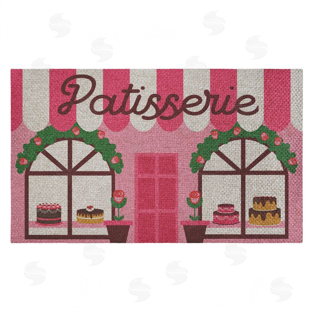Stupell Studio Patisserie Shop Windows Outdoor Faux Sisal Door Mat