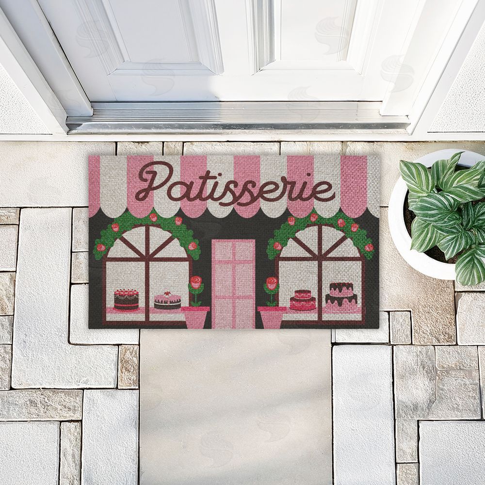 Stupell Studio Patisserie Bakery Storefront Outdoor Faux Sisal Door Mat