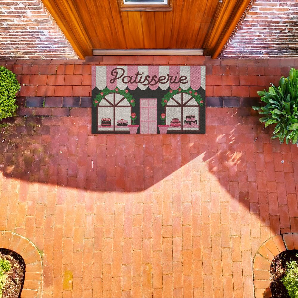 Stupell Studio Patisserie Bakery Storefront Outdoor Faux Sisal Door Mat