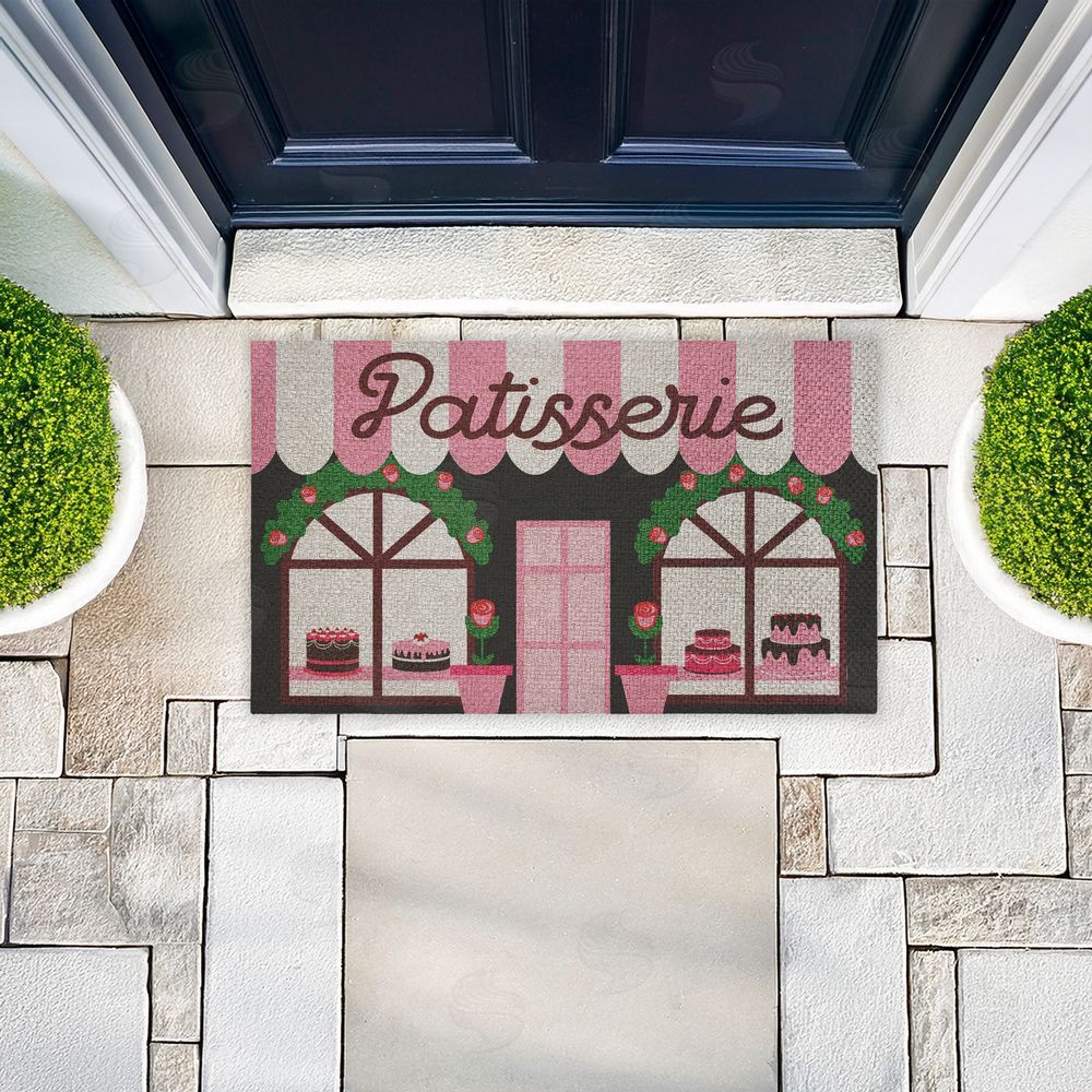 Stupell Studio Patisserie Bakery Storefront Outdoor Faux Sisal Door Mat