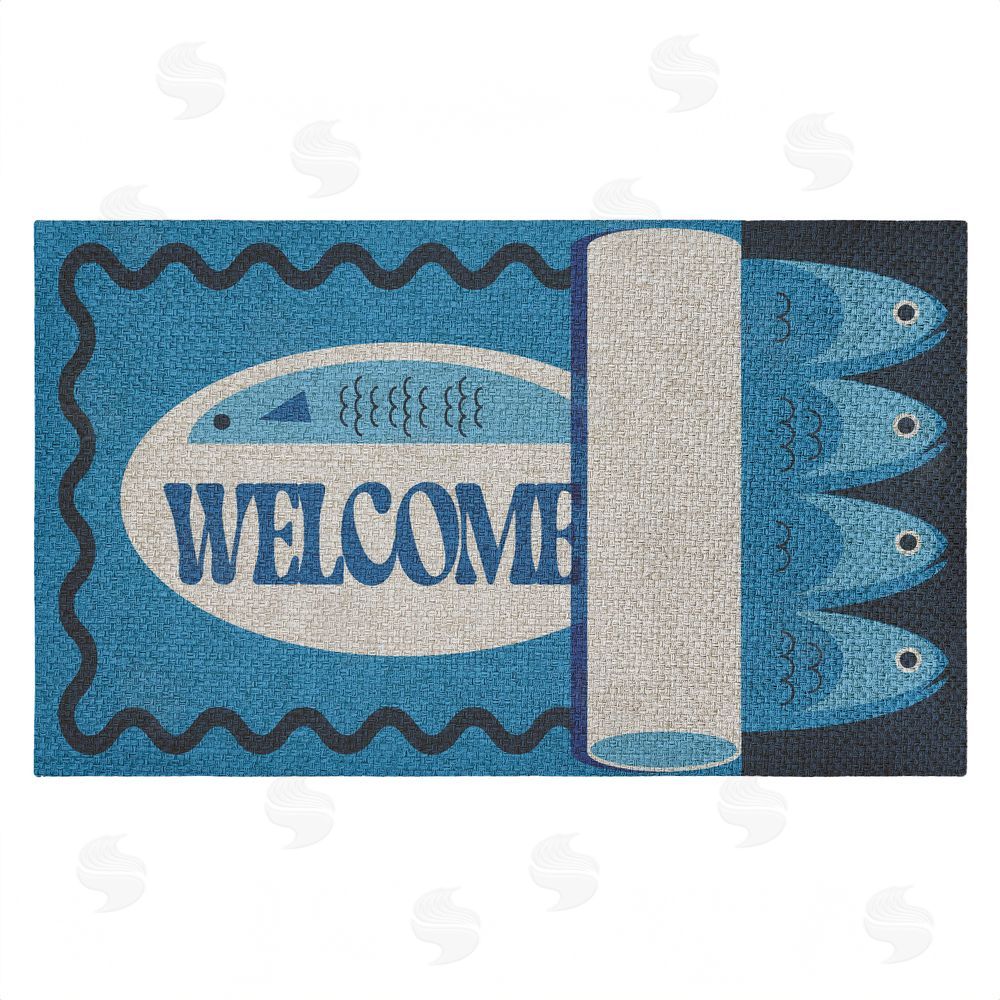 Stupell Studio Welcome Coastal Tuna Outdoor Faux Sisal Door Mat