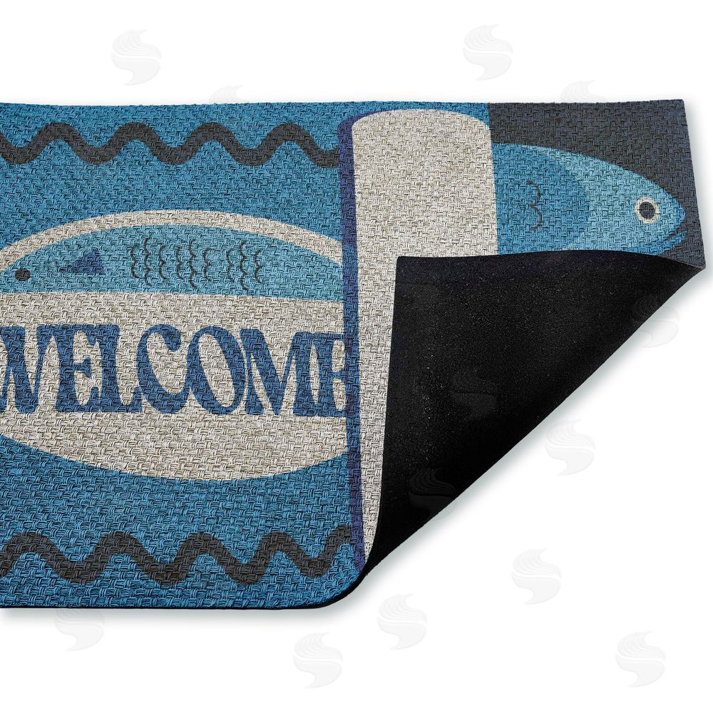 Stupell Studio Welcome Coastal Tuna Outdoor Faux Sisal Door Mat