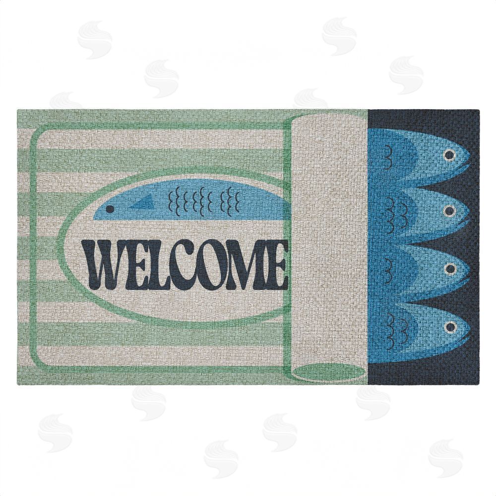Stupell Studio Welcome Tuna Can Outdoor Faux Sisal Door Mat