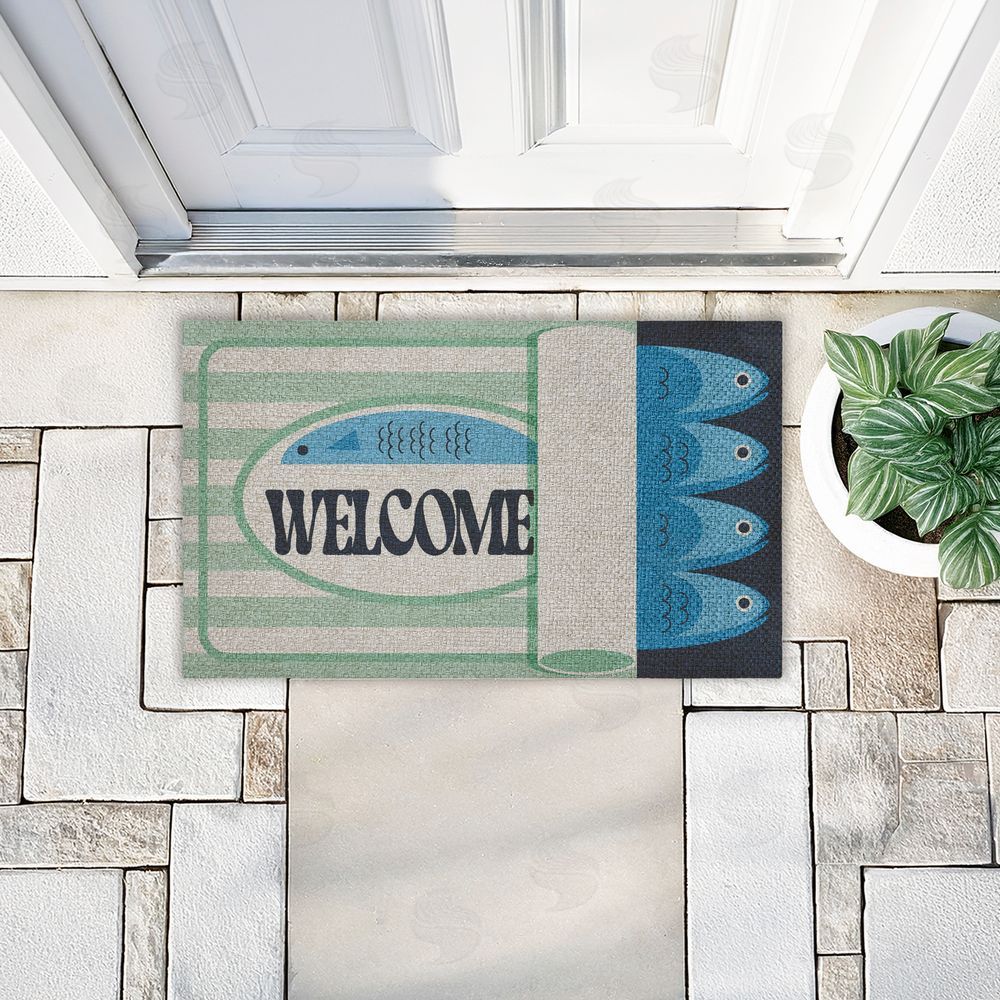 Stupell Studio Welcome Tuna Can Outdoor Faux Sisal Door Mat